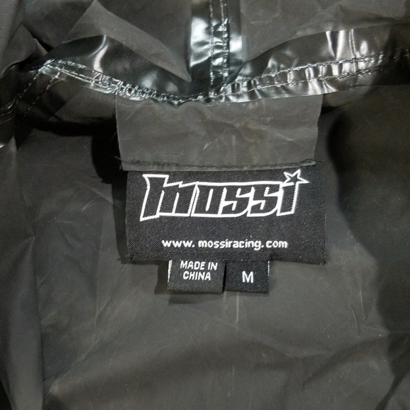 MOSSI Racing Jacket Waist Straps All Black 2013 Size M Button Zipz - Picture 6 of 9